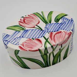 Italian Hand Painted Jewelry / Trinket Box
